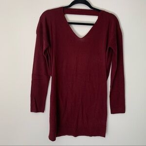Vimmia burgundy Shavasana Reversible Sweater S open back New With Tags